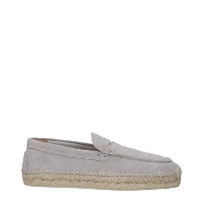 Gray Leather Espadrille