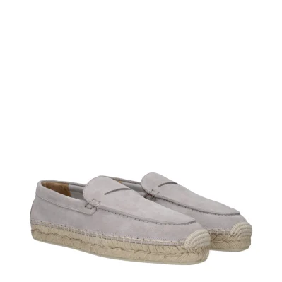 Gray Leather Espadrille