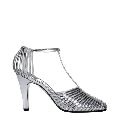 Gray Leather Sandal