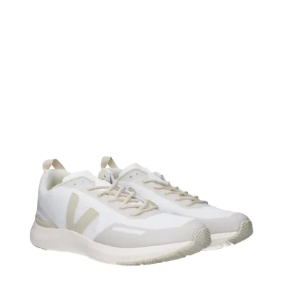 White Fabric Sneakers