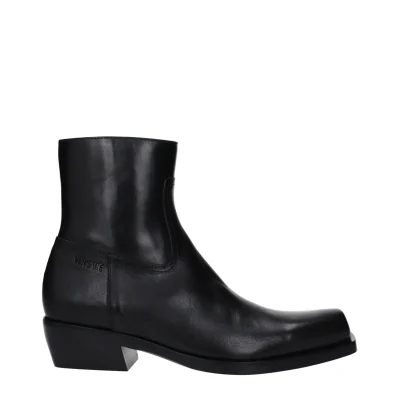 Black Leather Ankle