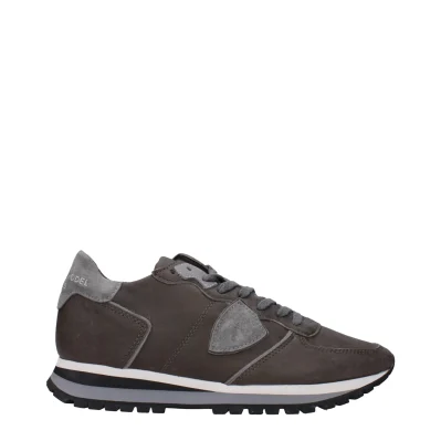 Gray Leather Low Tops