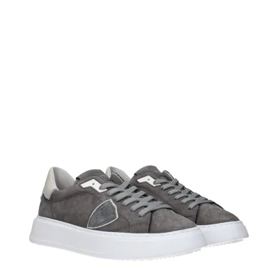 Gray Leather Sneakers