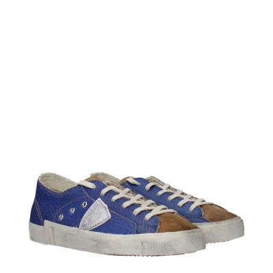 Blue Leather Sneakers