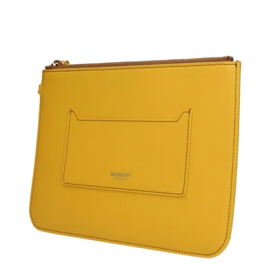 Yellow Leather Clutch Bag