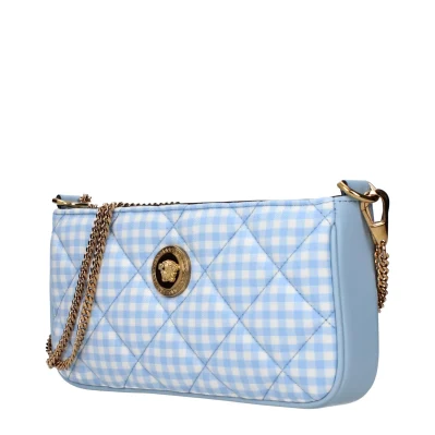 Light Blue Fabric Shoulder Bag