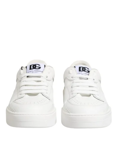 White Miami Leather Low Top Sneakers Shoes