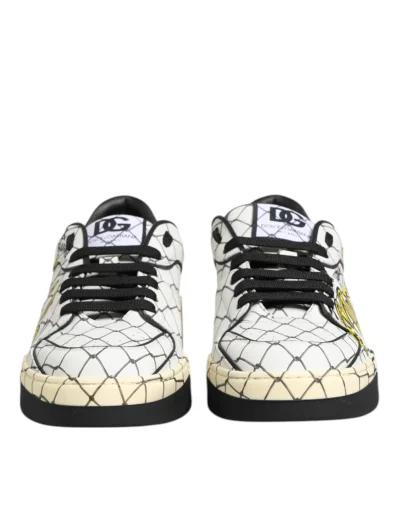 White Logo Print Low Top Men Sneakers Shoes
