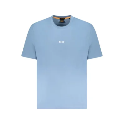 Blue Cotton Men T-Shirt