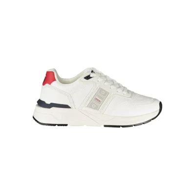 White Polyester Men Sneaker
