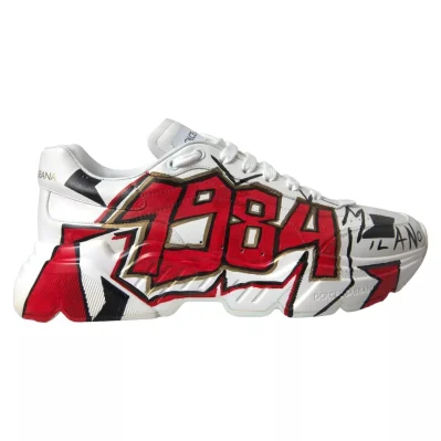 White Daymaster Hand Painted Sneakers