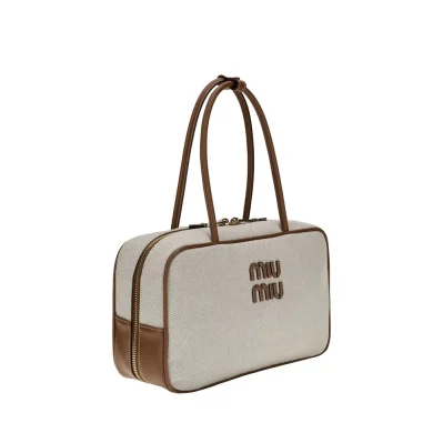 Canvas and leather Beau Shoulder Bag