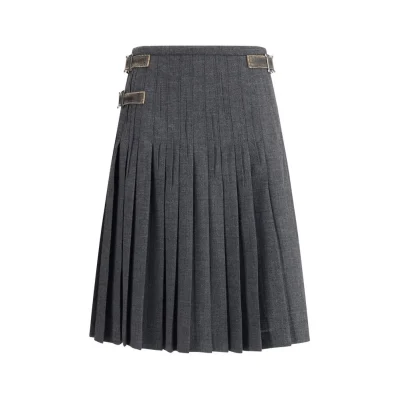 Pleated Skirt in kid mohair