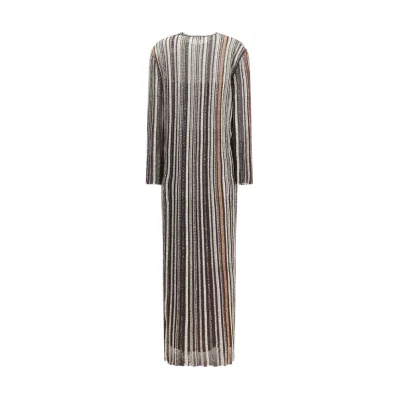 Striped long Dress with sequins