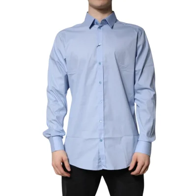 Light Blue Cotton GOLD Dress Formal Shirt
