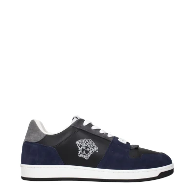 Blue Leather Sneakers