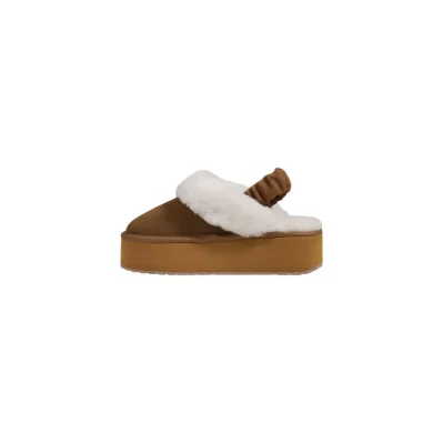 Beige Suede Leather Platform
