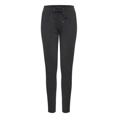 Gray Polyester Casual Pants