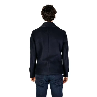 Blue Viscose Jackets & Coat