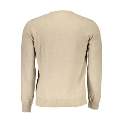 Beige Wool Men Sweater