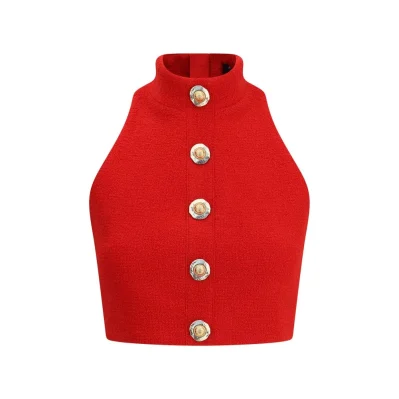 Bouclé wool crop Top