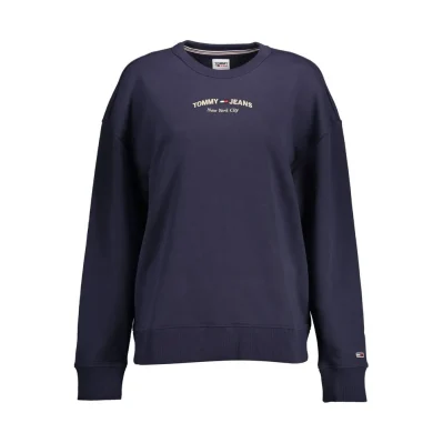 Blue Cotton Women Sweater