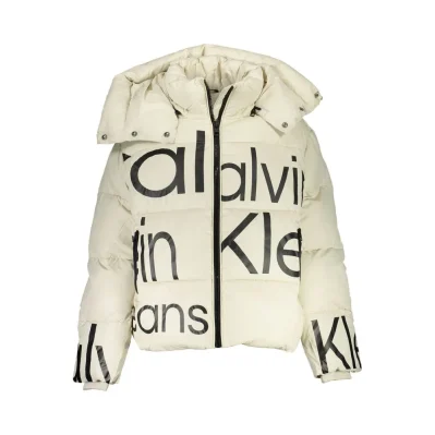 Beige Polyester Jackets & Coat