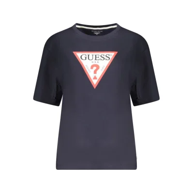 Blue Cotton Women T-Shirt