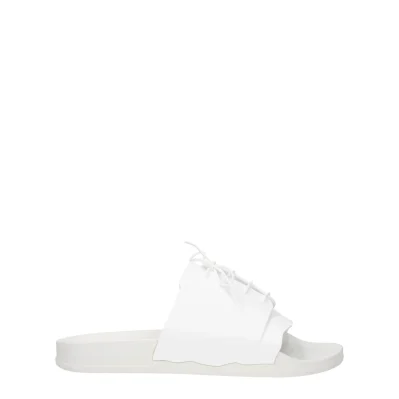 White Cotton Slippers Sandals