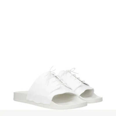White Cotton Slippers Sandals
