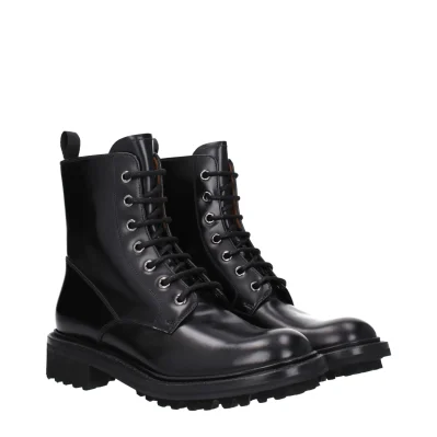 Black Leather Ankle Boots