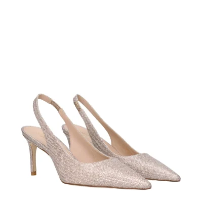 Pink Fabric High Heel Pumps