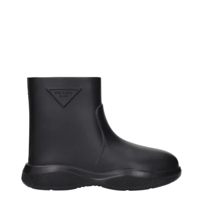Black Cotton Ankle Boots