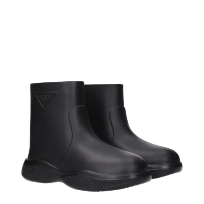 Black Cotton Ankle Boots