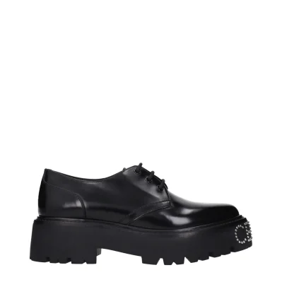 Black Leather Oxfords And Derbies