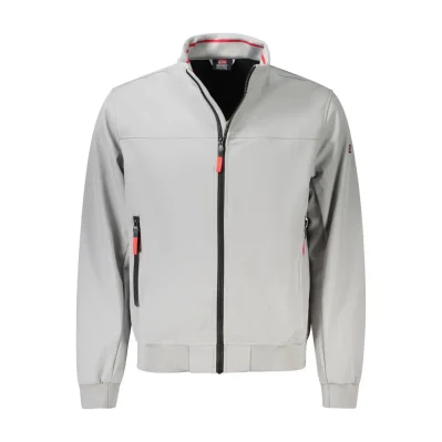 Gray Polyester Men Jacket