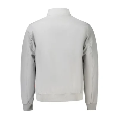 Gray Polyester Men Jacket