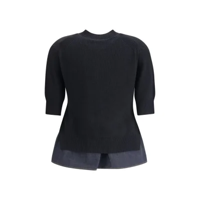 Denim detail Sweater