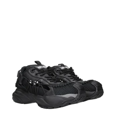 Black Leather Athletic Sneakers