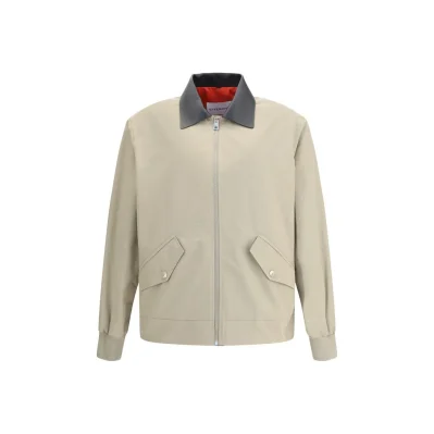 Cotton Harrington Jacket with leather details
