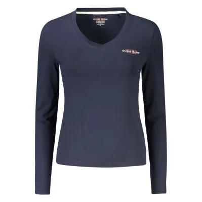 Blue Cotton Women T-Shirt