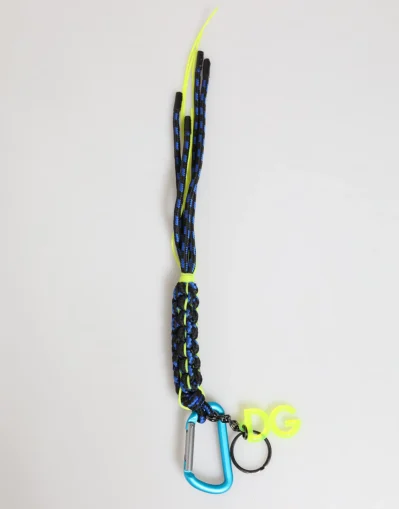 Multicolor Polyester Tape String DG Logo Keychain  Keyring