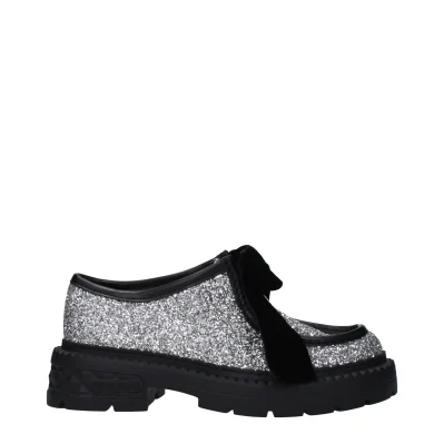Gray Plastic Slip-On Loafers