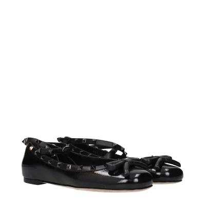 Black Leather Ballet Flats