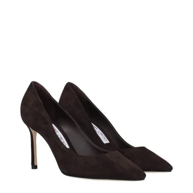 Brown Leather High Heel Pumps