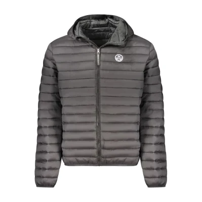 Black Polyester Men Jacket