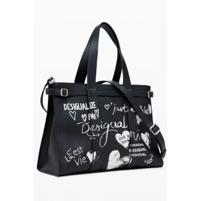 Black Polyethylene Women Handbag