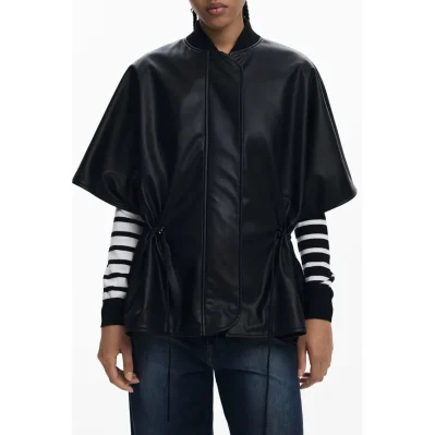 Black Polyethylene Women Poncho