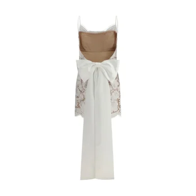 Short satin Dress with lace bow