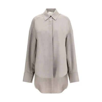 Gray Fleece Wool Dress Shirt